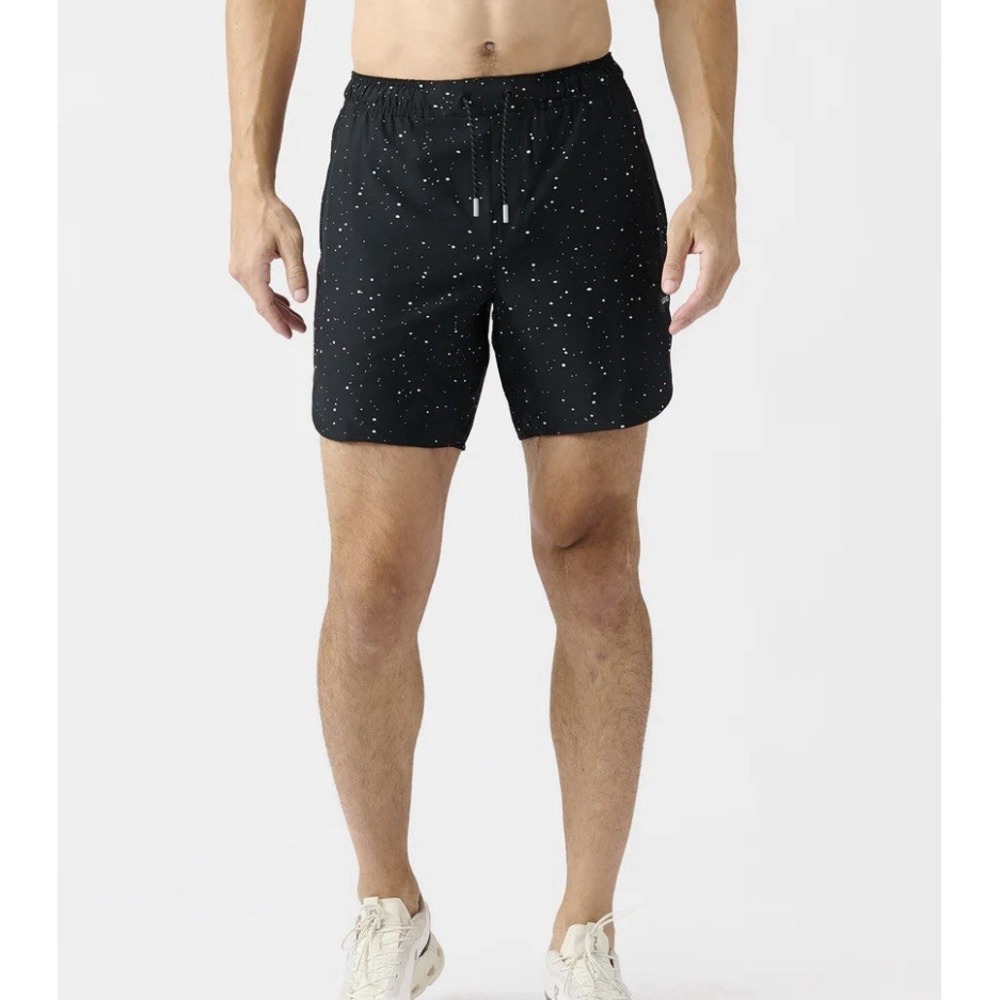 LEGENDS Luka 8" Paint Splatter Pockets Athletic Unlined Shorts Mens Small Black
